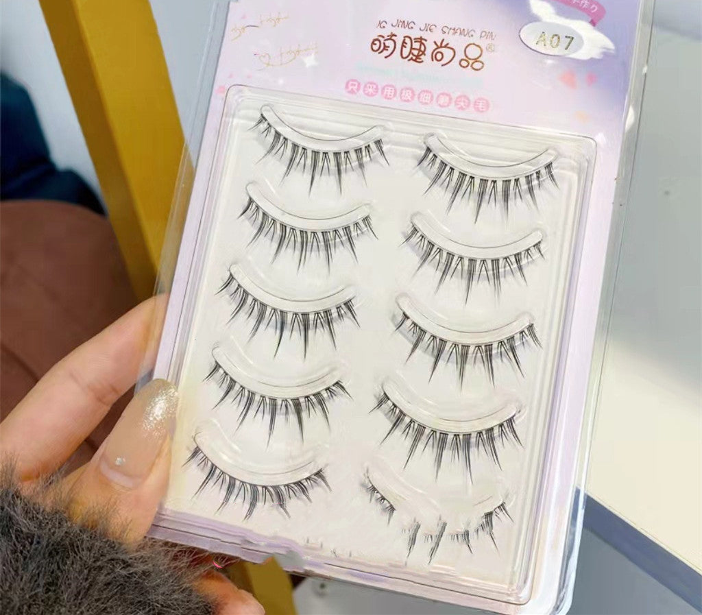 Five Pairs Of Grinding Pointed False Eyelashes Three-dimensional
